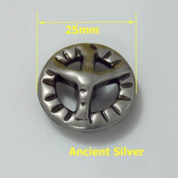 KBM09 Peace Badge Conchos 25mm 1pc/bag