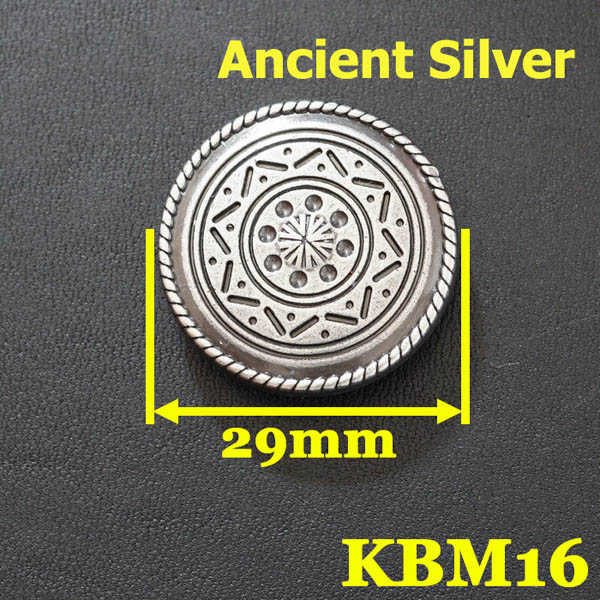 KBM16 Carved Flower round Conchos 29mm 1pc/bag