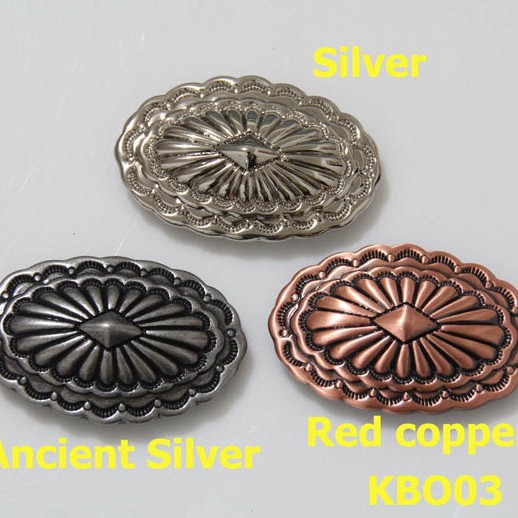 KBO03 Oval Slotted Conchos 48x28mm 1pc/bag