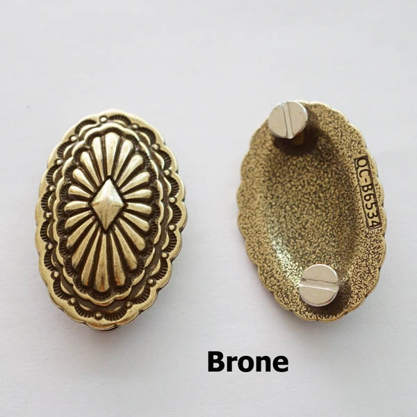 KBO03 Oval Slotted Conchos 48x28mm 1pc/bag