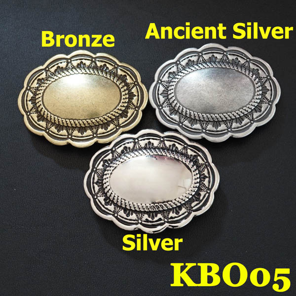 KBO05 Vintage Carved Flower Oval Conchos 51.5x40mm 1pc/bag