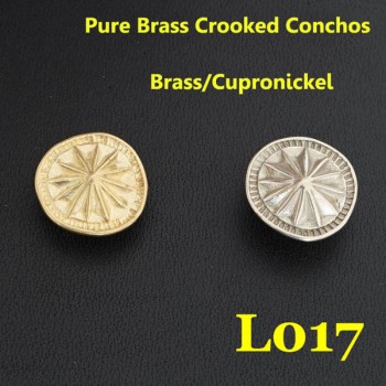 L017-17 Vintage Brass Concho Leathercraft Hardware Hand-Polish High-Quality 17mm 1pc/bag