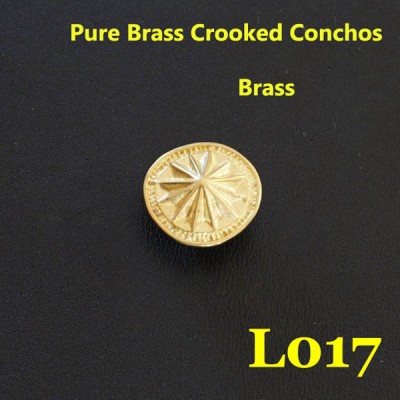L017-17 Vintage Brass Concho Leathercraft Hardware Hand-Polish High-Quality 17mm 1pc/bag