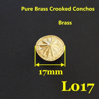 L017-17 Vintage Brass Concho Leathercraft Hardware Hand-Polish High-Quality 17mm 1pc/bag