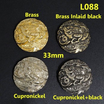 L088 Brass Conchos Rivet Back  33mm 1pc/bag
