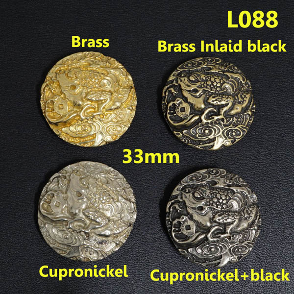 L088 Brass Conchos Rivet Back  33mm 1pc/bag