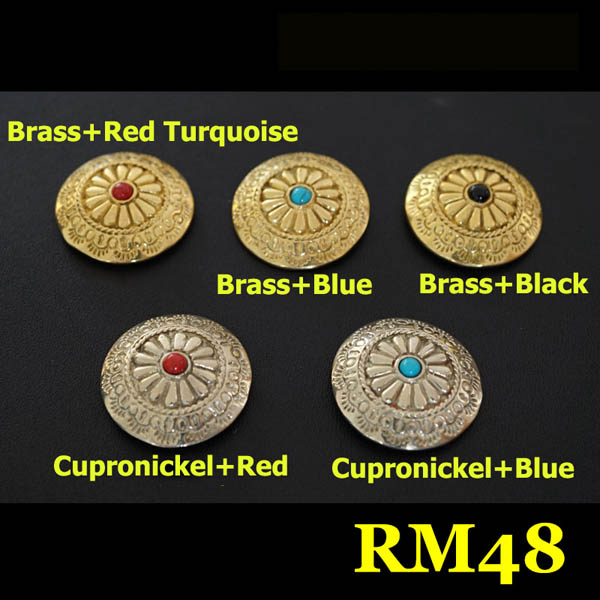 RM48 Brass Turquoise Conchos 28mm 1pc/bag