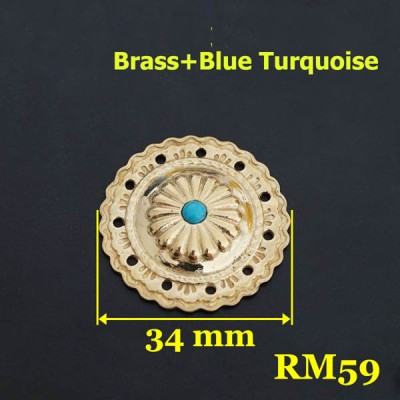 RM59 Metal Brass Conchos 34mm 1pc/bag