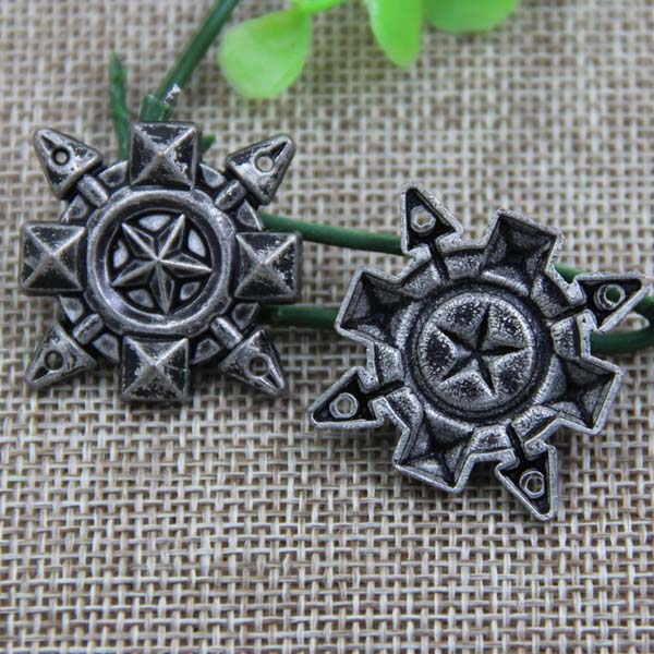 G079 Flower pentagram Sew Spikes 27mm 100pcs/bag
