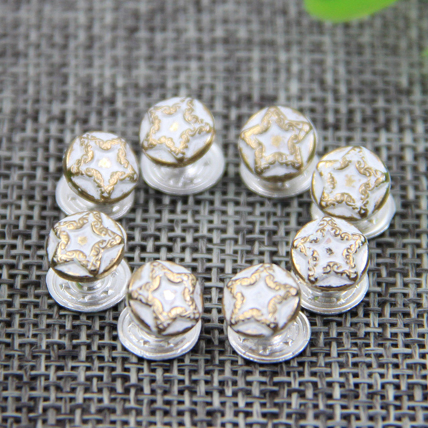 G106 Convex Pentagram Customized Denim Buttons 8mm 1000pcs/bag