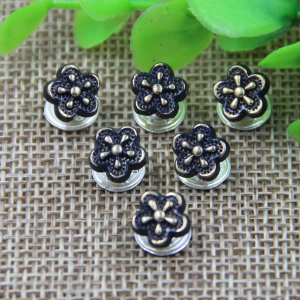 G119  Plum Blossom Decorative Denim Jean Rivet Buttons 8mm 1000pcs/bag