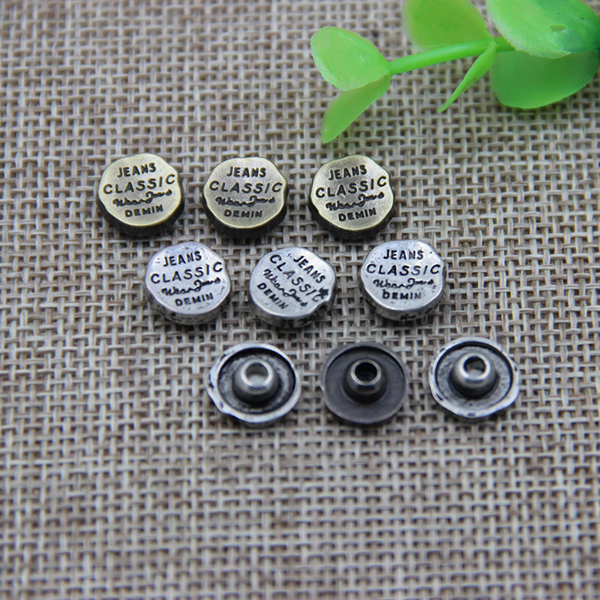 G122 Alloy Irregular Decorative Denim Jean Buttons 10mm 1000pcs/bag