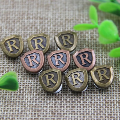 G162 R Words in English Zinc Alloy Decorative Rivet Buttons 9mm 1000pcs/bag