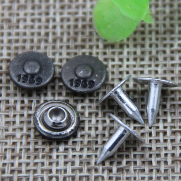 G163 1969 Concave Custom Logo Rivet Buttons 8mm 1000pcs/bag