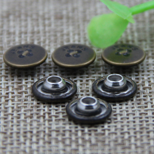 G169 Brass Logo Design Button Rivets 9.5mm 1000pcs/bag