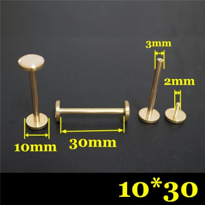 FF10330 Flat Head Chicago Screw Posts 10x3x30mm 100pcs/Bag