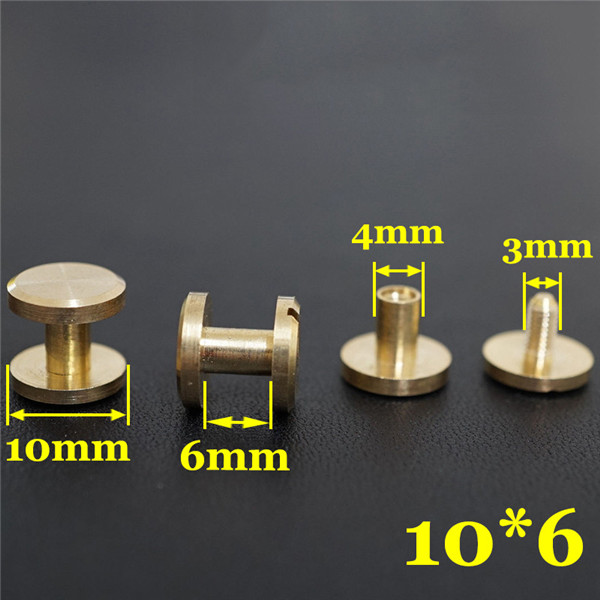 FF1046 Flat Head Chicago Screw Posts 10x4x6mm 100pcs/Bag