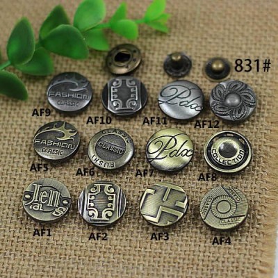 AF17831 831# Metal Snap Fastener/Decorative buckle/Leather buckle/Cowboy deduction/Purse buckle 17mm