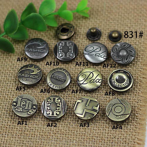 AF17831 831# Metal Snap Fastener/Decorative buckle/Leather buckle/Cowboy deduction/Purse buckle 17mm