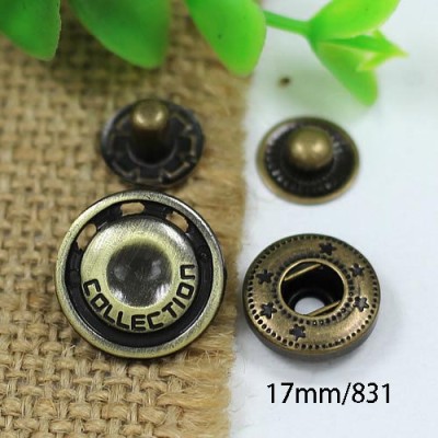 AF17831 831# Metal Snap Fastener/Decorative buckle/Leather buckle/Cowboy deduction/Purse buckle 17mm