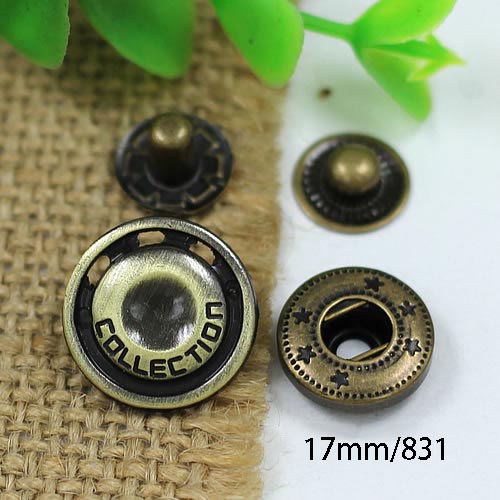 AF17831 831# Metal Snap Fastener/Decorative buckle/Leather buckle/Cowboy deduction/Purse buckle 17mm