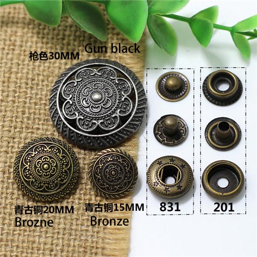 AY104201 201# Metal Snap Fastener/Decorative buckle/Leather buckle/Cowboy deduction/Purse buckle