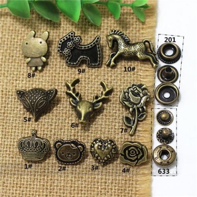 AY105201 201# Metal Snap Fastener/Decorative buckle/Leather buckle/Cowboy deduction 100pcs/bag