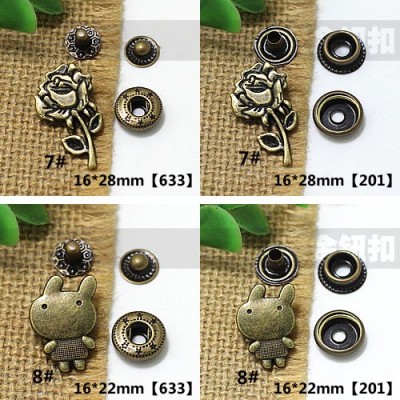 AY105201 201# Metal Snap Fastener/Decorative buckle/Leather buckle/Cowboy deduction 100pcs/bag