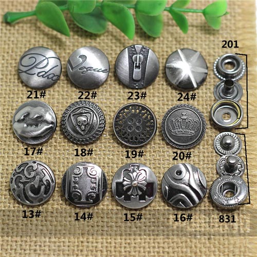 AY107201 201# Metal Snap Fastener/Decorative buckle/Leather buckle/Cowboy deduction/Purse buckle 17mm