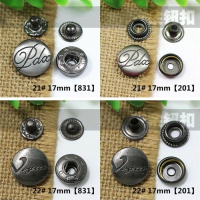AY107201 201# Metal Snap Fastener/Decorative buckle/Leather buckle/Cowboy deduction/Purse buckle 17mm