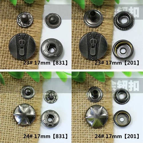 AY107201 201# Metal Snap Fastener/Decorative buckle/Leather buckle/Cowboy deduction/Purse buckle 17mm