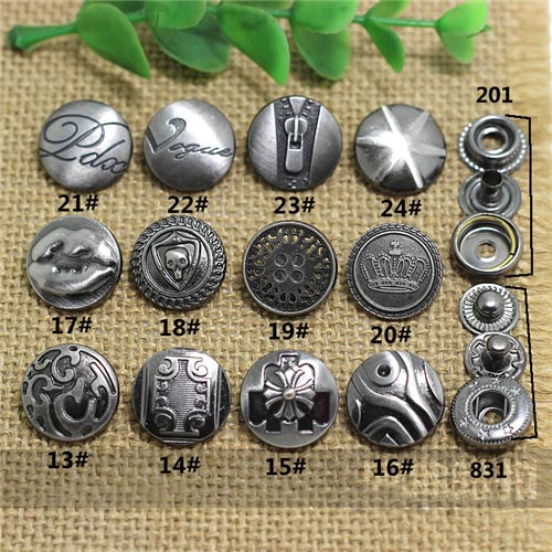 AY107831 831# Metal Snap Fastener/Decorative buckle/Leather buckle/Cowboy deduction/Purse buckle 17mm