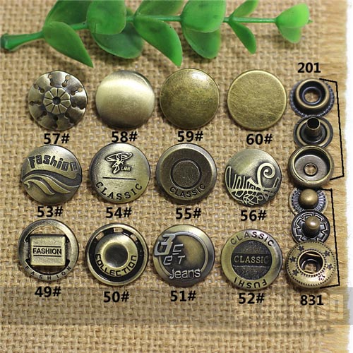 AY110201 201# Metal Snap Fastener/Decorative buckle/Leather buckle/Cowboy deduction/Purse buckle 17mm