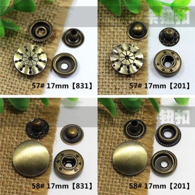 AY110201 201# Metal Snap Fastener/Decorative buckle/Leather buckle/Cowboy deduction/Purse buckle 17mm
