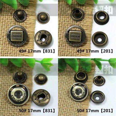 AY111201 201# Metal Snap Fastener/Decorative buckle/Leather buckle/Cowboy deduction/Purse buckle 17mm