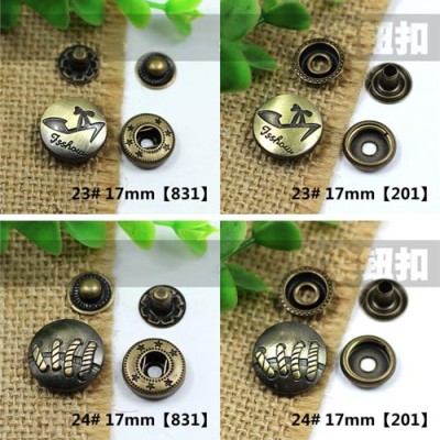 AY112201 201# Metal Snap Fastener/Decorative buckle/Leather buckle/Cowboy deduction/Purse buckle 17mm