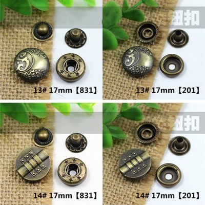 AY112201 201# Metal Snap Fastener/Decorative buckle/Leather buckle/Cowboy deduction/Purse buckle 17mm