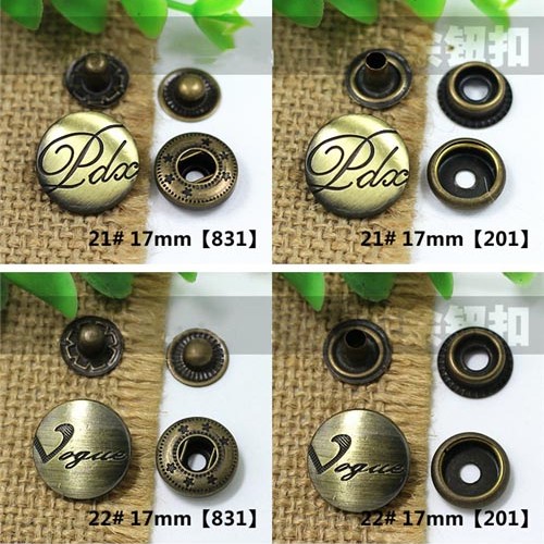 AY112831 831# Metal Snap Fastener/Decorative buckle/Leather buckle/Cowboy deduction/Purse buckle 17mm