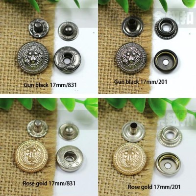 AY113831 831# Metal Snap Fastener/Decorative buckle/Leather buckle/Cowboy deduction/Purse buckle 17mm