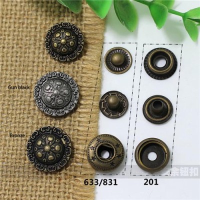 AY115 633#/201#/831# Metal Snap Fastener/Decorative buckle/Leather buckle/Cowboy deduction/Purse buckle
