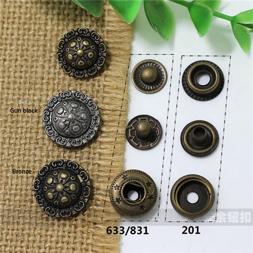 AY115 633#/201#/831# Metal Snap Fastener/Decorative buckle/Leather buckle/Cowboy deduction/Purse buckle