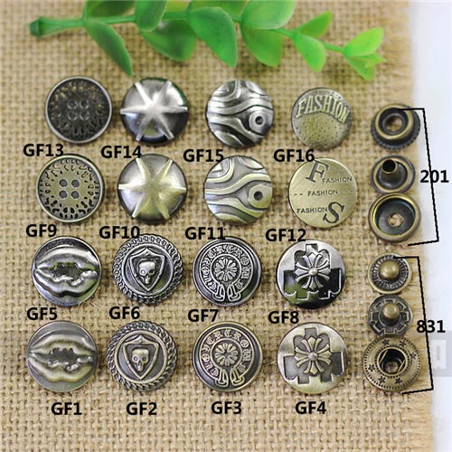 GF17201 201# Metal Snap Fastener/Decorative buckle/Leather buckle/Cowboy deduction/Purse buckle 17mm