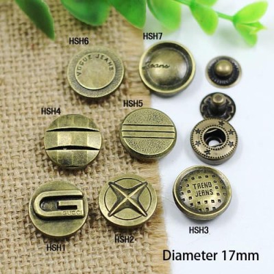 HSHY Metal Snap Fastener/Decorative buckle/Leather buckle/Cowboy deduction/Purse buckle 17mm