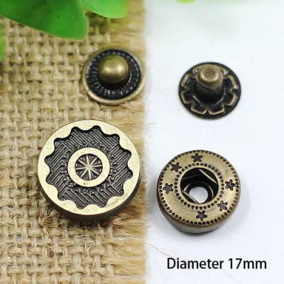 XSH831 831# Metal Snap Fastener/Decorative buckle/Leather buckle/Cowboy deduction/Purse buckle 17mm