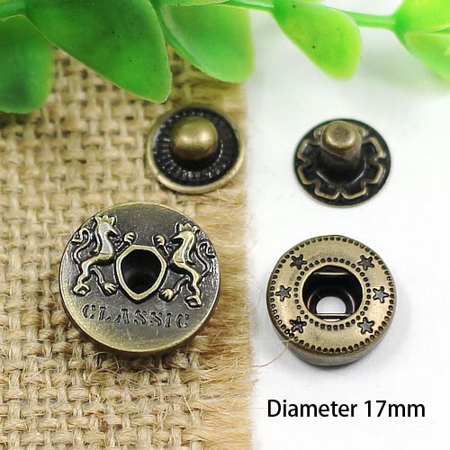 XSH831 831# Metal Snap Fastener/Decorative buckle/Leather buckle/Cowboy deduction/Purse buckle 17mm