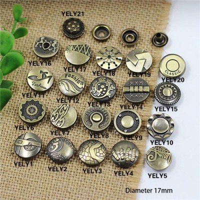 YELY 201# Metal Snap Fastener/Decorative buckle/Leather buckle/Cowboy deduction/Purse buckle 17mm