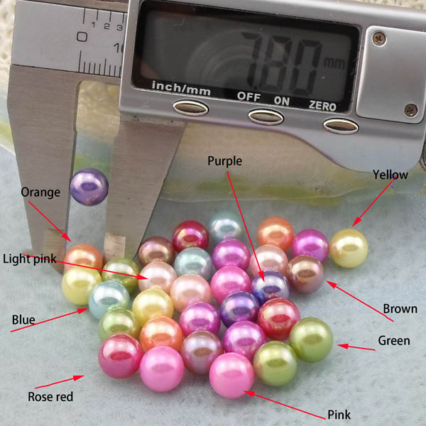 Q0008 Round/Pearl ABS Rivets 8mm  1000pcs/bag