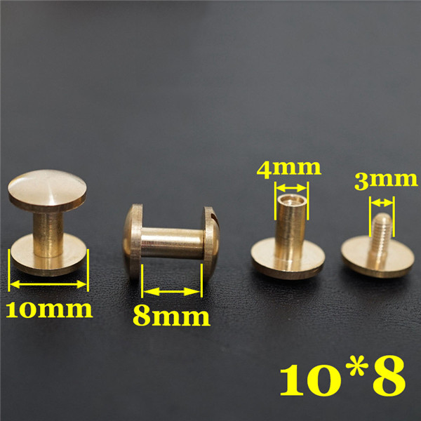 FD1048 Dome Head Chicago Screw Posts 10x4x8mm 100pcs/Bag