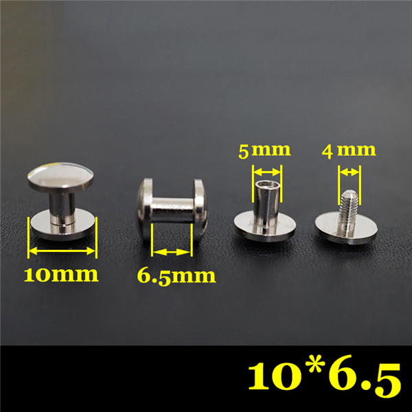FD1056.5 Dome Head Chicago Screw Posts 10x5x6.5mm 100pcs/Bag