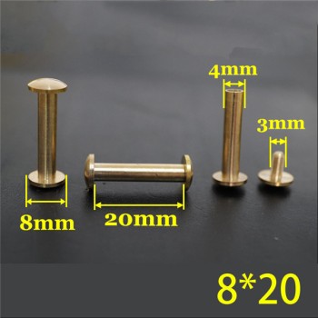 FD8420 Dome Head Chicago Screw Posts 8x4x20mm 100pcs/Bag